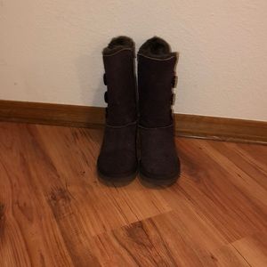 Dark brown fuzzy ugg boots